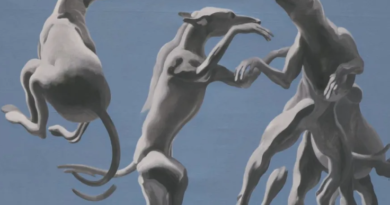Henri Cueco, Troupes de chiens (1990-1993) acrylique sur toile de lin, 200 cm x 400 cm - Antre Peaux
