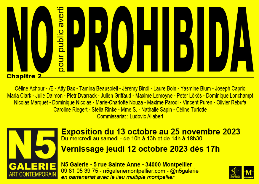 Exposition : NO PROHIBIDA chapitre 2, N5 Galerie